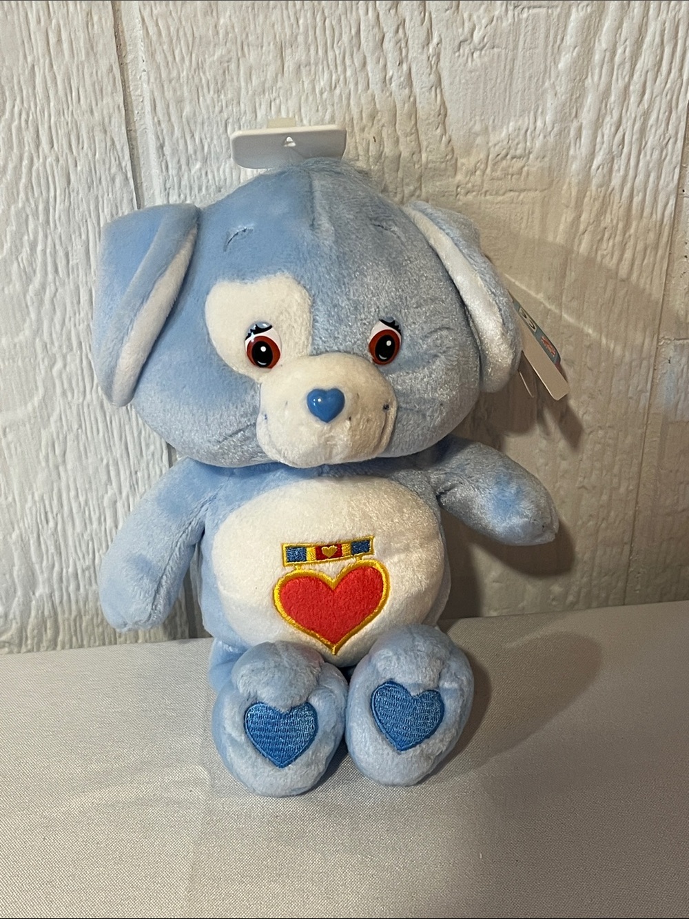 NEW Care Bears Loyal Heart Dog Plush - Light Blue and White